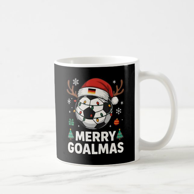 Merry Goalmas - Funny Soccer Christmas Kaffemugg (Höger)