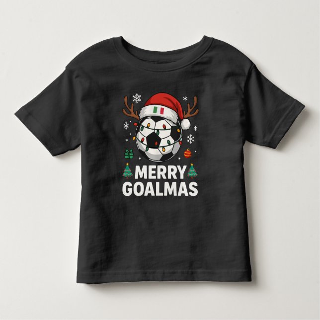 Merry Goalmas Italy - Funny Soccer Christmas T Shirt (Framsida)