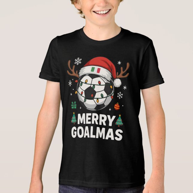 Merry Goalmas Italy - Funny Soccer Christmas T Shirt (Framsida)