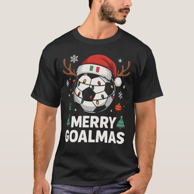 Merry Goalmas Italy - Funny Soccer Christmas T Shirt (Framsida)
