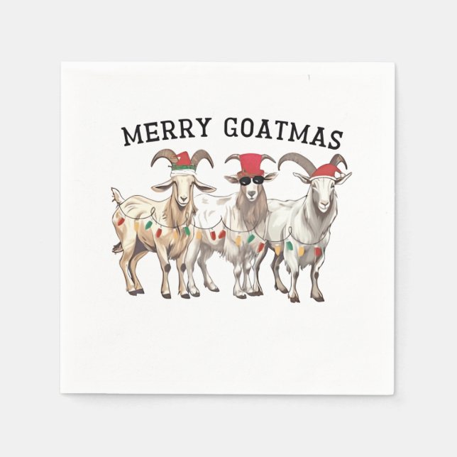 Merry Goatmas Animal Goat Älskare God jul Pappersservett (Framsidan)