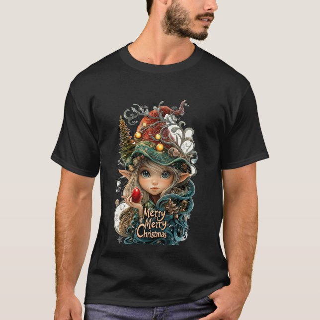 Merry, God jul Fairy Shirt T Shirt (Framsida)