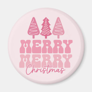 Merry God jul - Rosa Helgdag Design Magnet