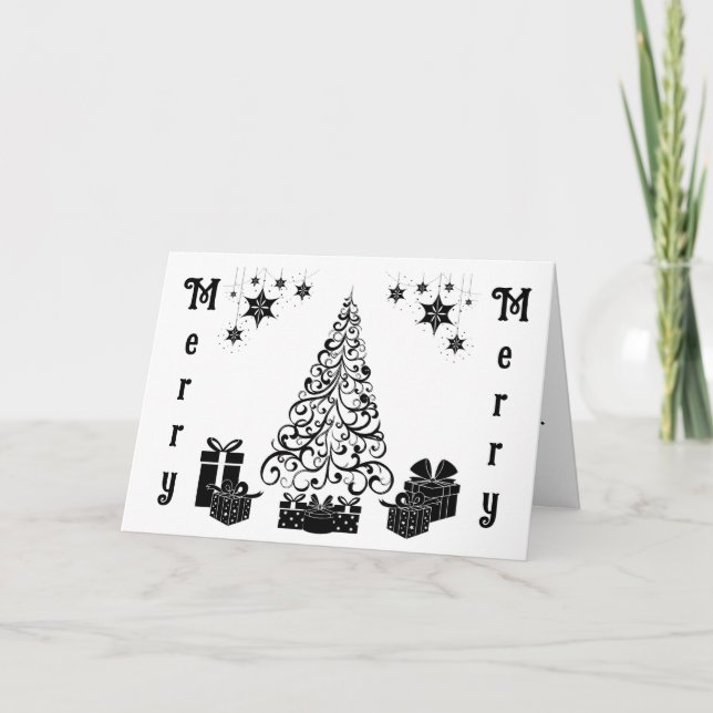 Merry God jul Träd Chistmas Helgkort (Framsida)