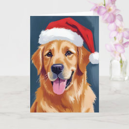 Merry Golden Retriever | Santa Hat Hund jul Kort