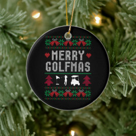 Merry Golfmas Golf Golfing Golfer Ugly jul Julgransprydnad Keramik