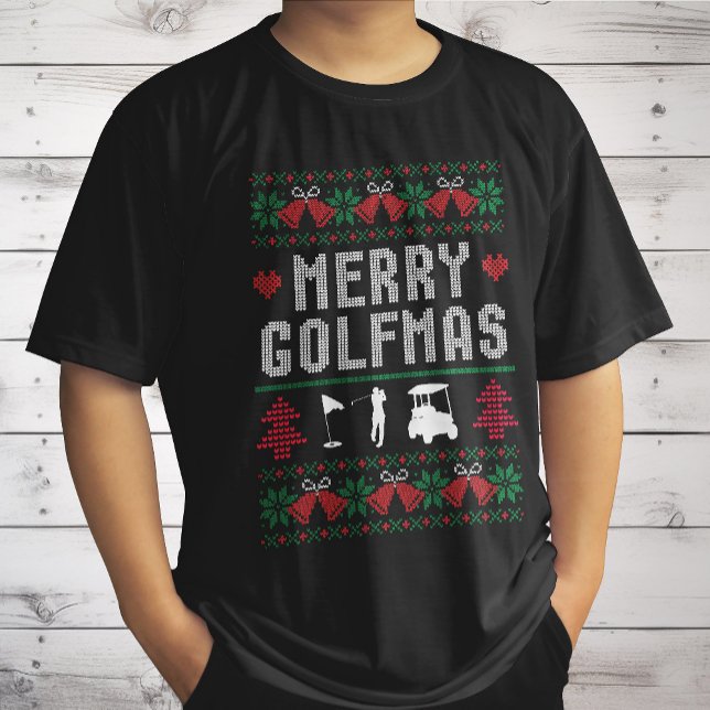 Merry Golfmas Golf Golfing Golfer Ugly jul T Shirt (Skapare uppladdad)