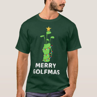 Merry Golfmas Golf Klubb Julgran Funny Golfi T Shirt