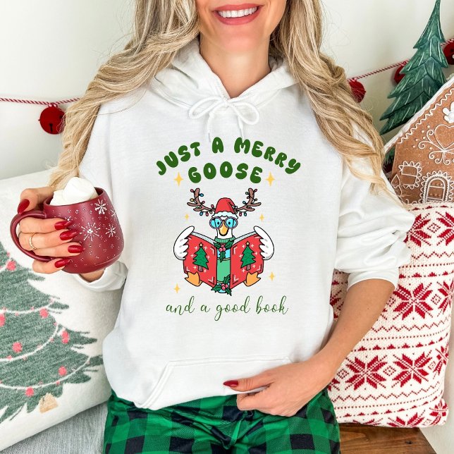 Merry Goose and a Good Book Funny Christmas T Shirt (Skapare uppladdad)