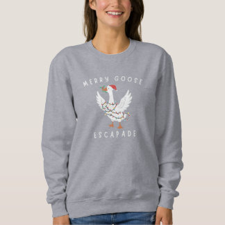 Merry Goose Escapade Christmas Lights Gift T Shirt