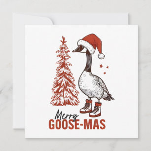 Merry Goose-Mas Julkort
