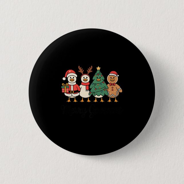 Merry Goose On The Loose Funny Christmas Silly Hum Knapp (Framsida)