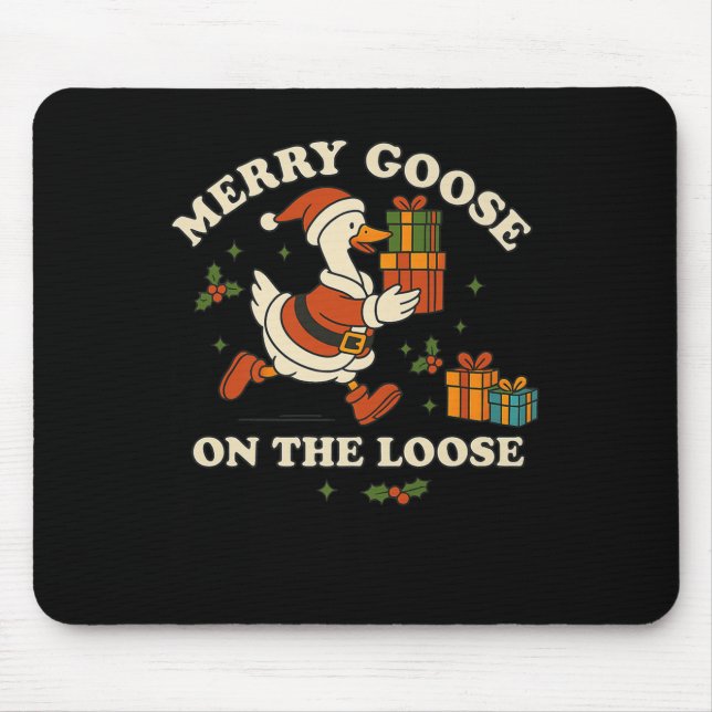 Merry Goose On The Loose Funny Christmas Silly Hum Musmatta (Framsidan)