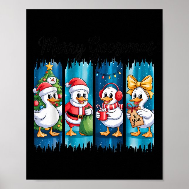 Merry Goosemas Christmas Cheer Festive Ducks  Poster (Framsidan)