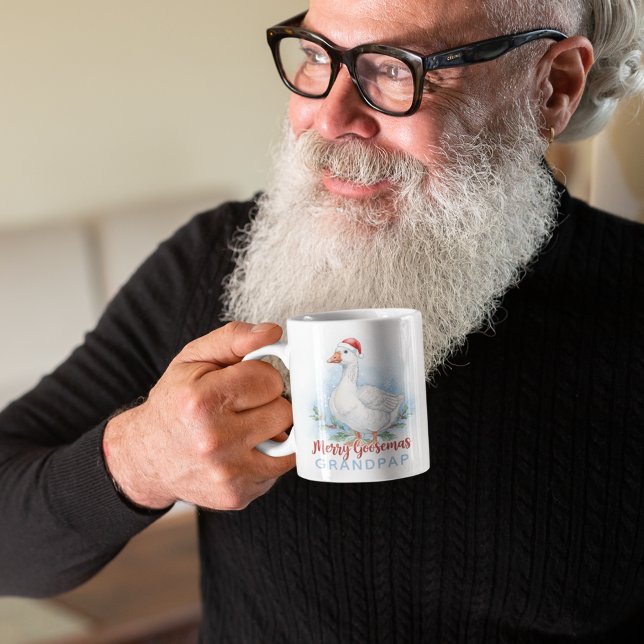 Merry Goosemas Personalized Mug Kaffemugg (Celebrate the holiday with this cute, "Merry Goosemas" personalized mug! )