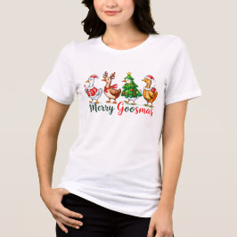 Merry Goosmas Christmas Funny Goose T Shirt
