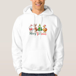 Merry Goosmas Christmas Funny Goose Tri-Blend Shir Hoodie