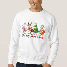 Merry Goosmas Christmas Funny Goose Tri-Blend Shir Lång Ärmad Tröja