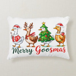 Merry Goosmas Christmas Funny Goose Tri-Blend Shir Prydnadskudde