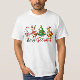 Merry Goosmas Christmas Funny Goose Tri-Blend Shir T Shirt
