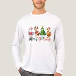 Merry Goosmas Christmas Funny Goose Tri-Blend Shir T Shirt