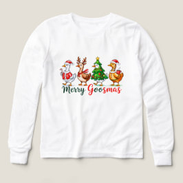 Merry Goosmas Christmas Funny Goose Tri-Blend Shir T Shirt