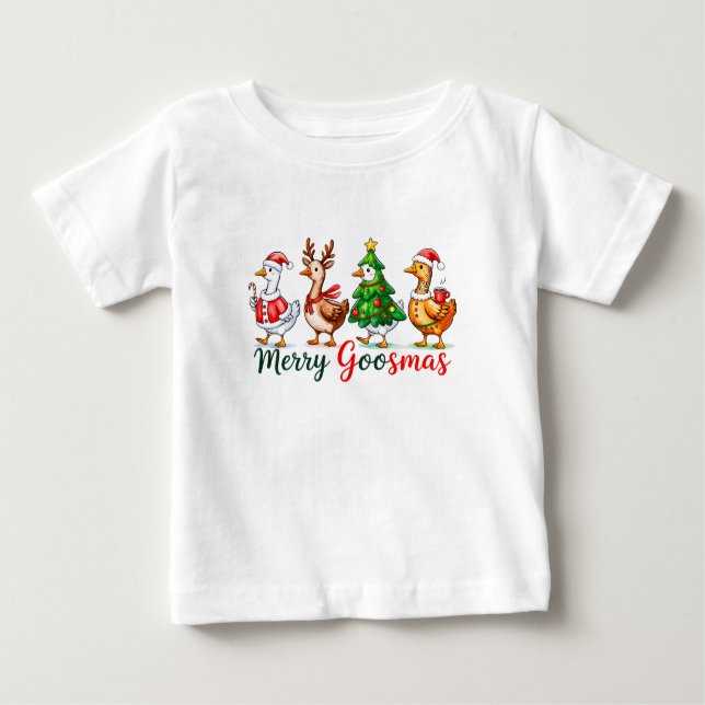 Merry Goosmas Christmas Funny Goose Tri-Blend Shir T Shirt (Framsida)