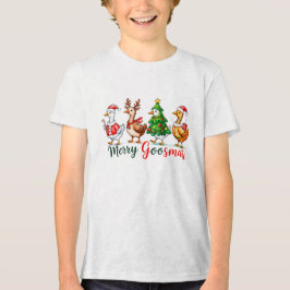 Merry Goosmas Christmas Funny Goose Tri-Blend Shir T Shirt