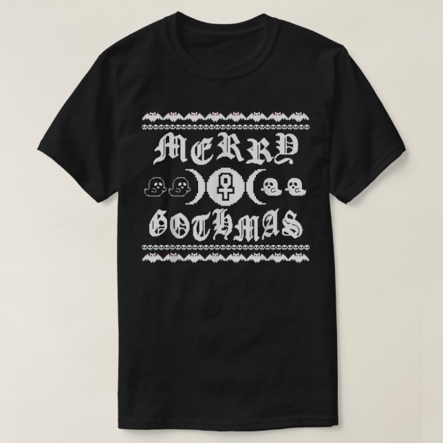 Merry Gothmas Horror jul Gothic Julafton Ugly Ch T Shirt (Design framsida)