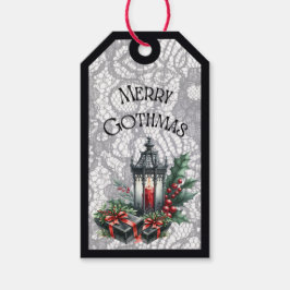 Merry Gothmas Lantern With Presents Gift Tag Presentetikett