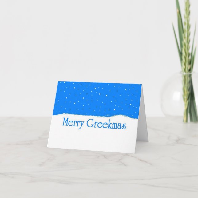 Merry Greekmas - Greklands julkort Helgkort (Framsida)