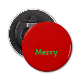 Merry Green Name on Red Flasköppnare