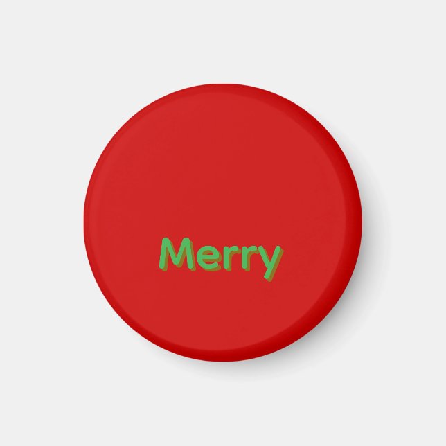 Merry Green Name on Red Magnet (Framsidan)
