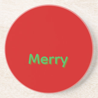 Merry Green Name on Red Underlägg