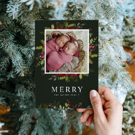 Merry Greenery | Magnetfotokort för Helgdag
