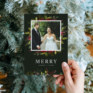 Merry Greenery Photo Julkort