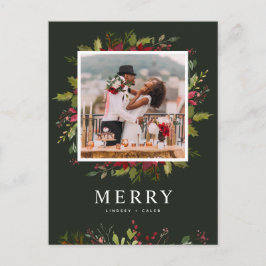 Merry Greenery | Redigerbart Färg-foto Helg Vykort