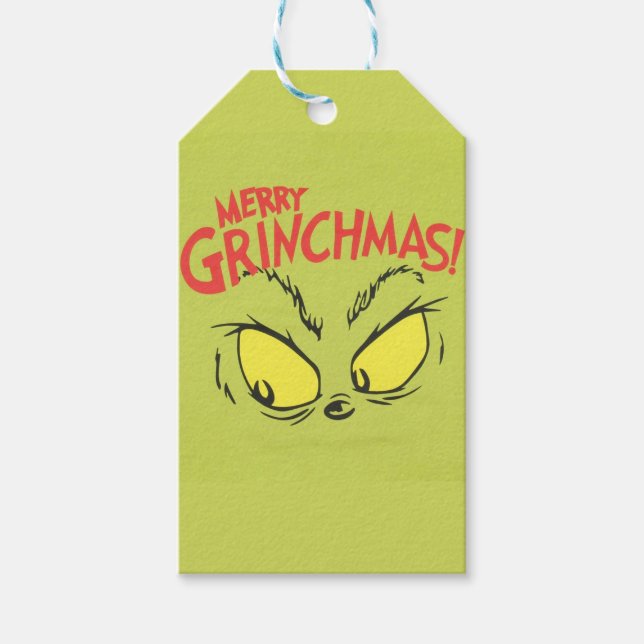 💚 merry grinchmas | Funny Christmas Tee | Presentetikett (Framsidan)