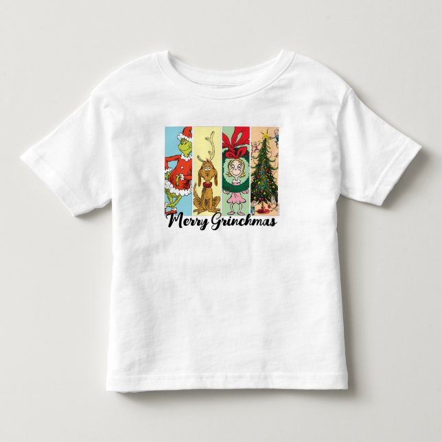 Merry Grinchmas Holiday Collage T Shirt (Framsida)