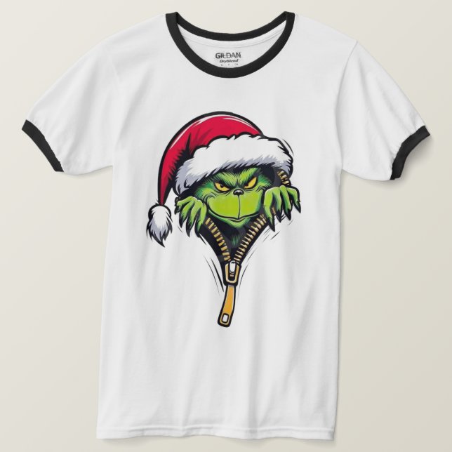 💚 Merry Grinchmas T-Shirt – Funny Green Christmas (Design framsida)