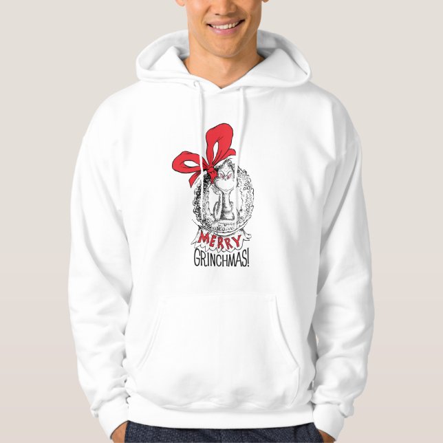 Merry Grinchmas Wreath The Grinch Hoodie (Framsida)