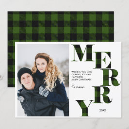 Merry | Grönt Buffalo Play Photo Helgdag Inbjudningar