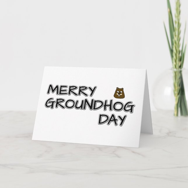 Merry Groundhog Day Kort (Framsida)