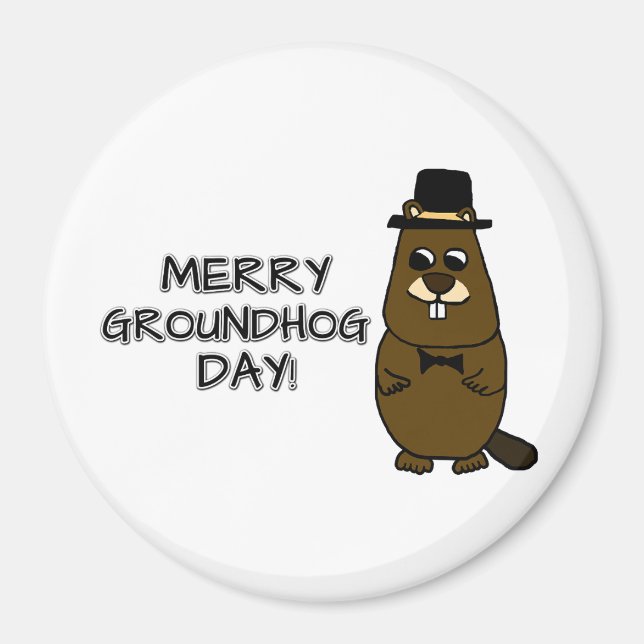 Merry Groundhog Day Magnet (Framsidan)