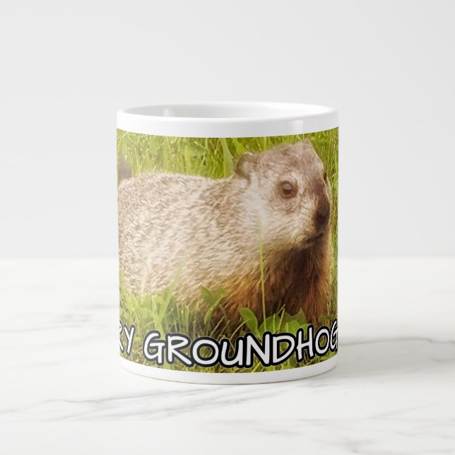 Merry Groundhog Day mugg Jumbo Mugg (Framsidan)