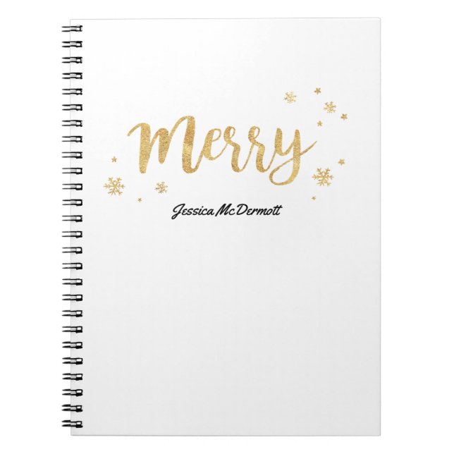 Merry (Guld) Anteckningsbok Med Spiral (Framsidan)