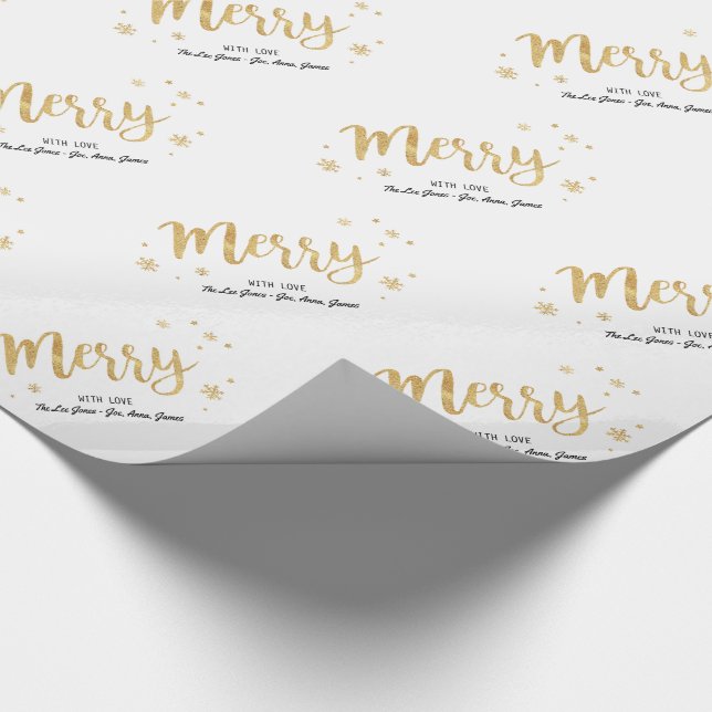 Merry (Guld) Presentpapper (Hörn)