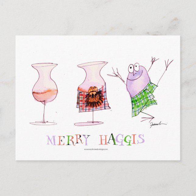 merry haggis helg vykort (Framsida)
