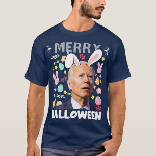 Merry Halloween Confused Joe Biden Bunny Påsk da T Shirt