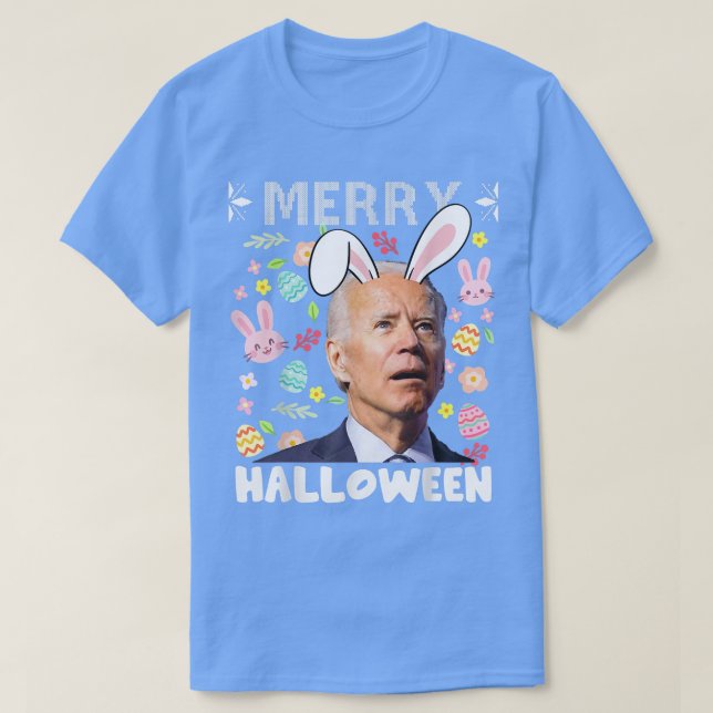 Merry Halloween Confused Joe Biden Bunny Påsk Da T Shirt (Design framsida)